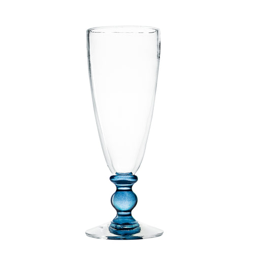 Mundblæst Balu champagneglas, blå - designet af Pernille Bülow
