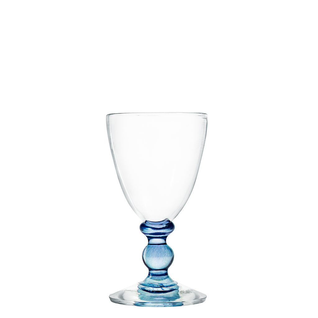 Mundblæst Balu portvinsglas, blå - designet af Pernille Bülow