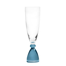 Mundblæst DotCom champagneglas, blå - designet af Pernille Bülow