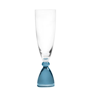 Mundblæst DotCom champagneglas, blå - designet af Pernille Bülow