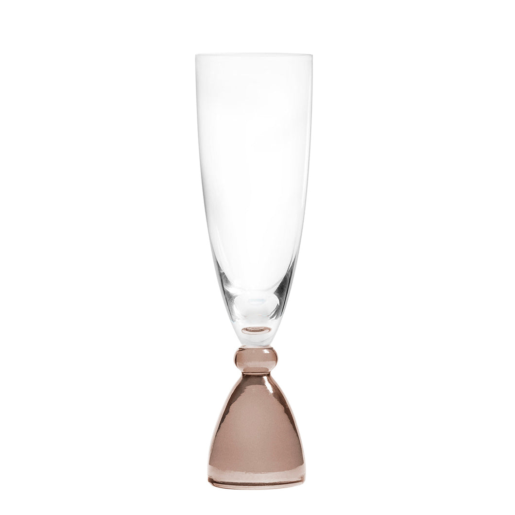 Mundblæst DotCom champagneglas, brun - designet af Pernille Bülow