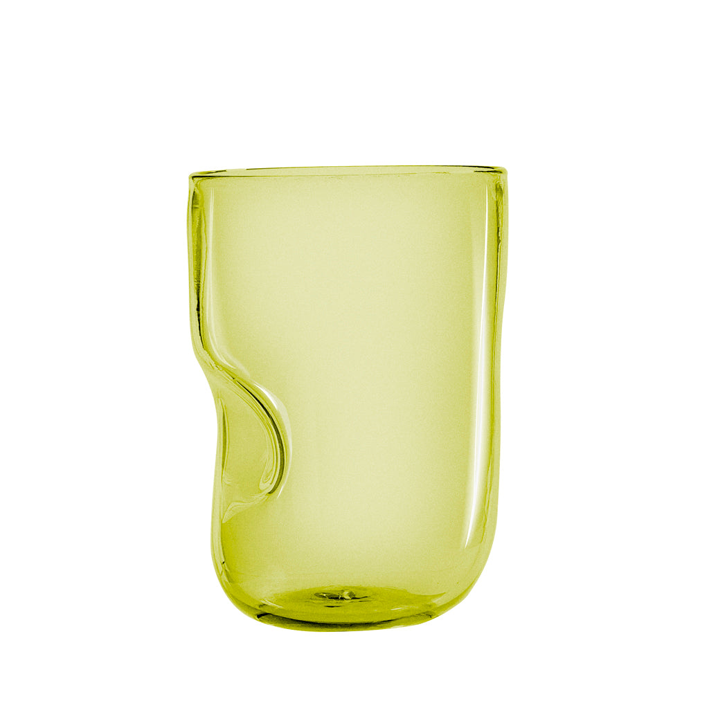 Mundblæst fingerglas, gul - design og håndlavet af Pernille Bülow