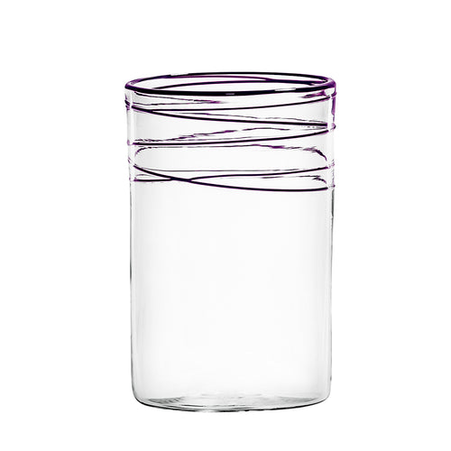 Mundblæst juiceglas mørk lilla håndlavet og designet af Pernille Bülow