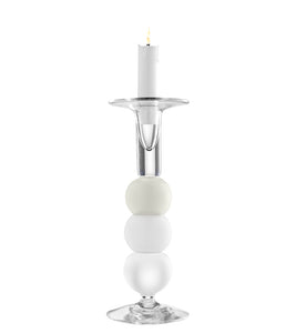 Mundblæst Triple lysestage, beige/hvid - designet af Pernille Bülow